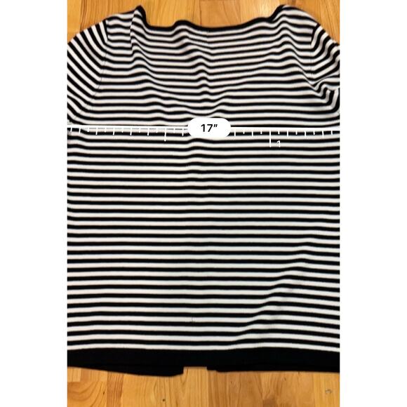 INC (Int’l Concept) Striped Cardigan W Stretch 3/4 Sleeve Back & White Womens M - Picture 4 of 4